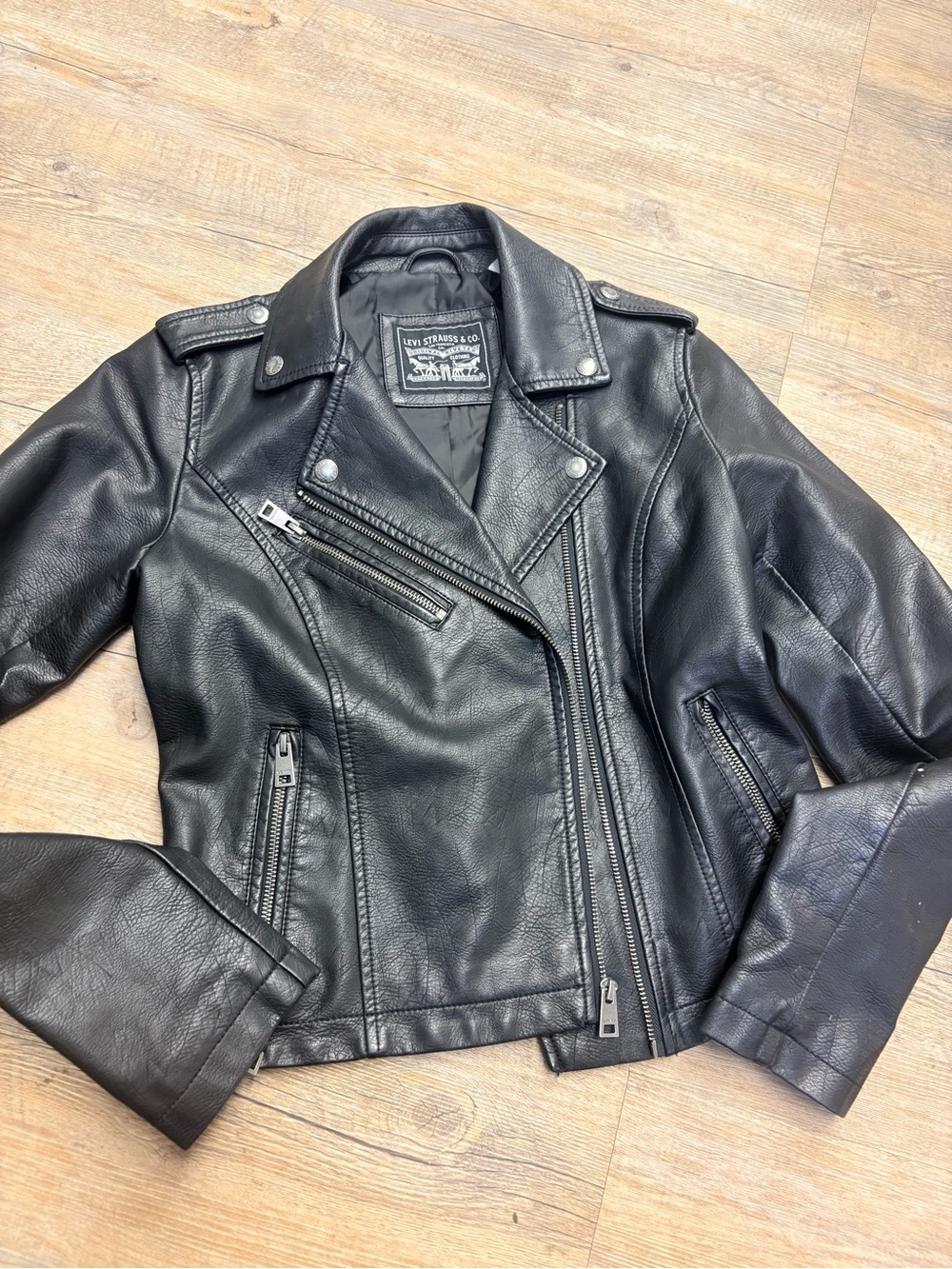 Levi's Women's Black Leather Asymmetrical Moto Jacket